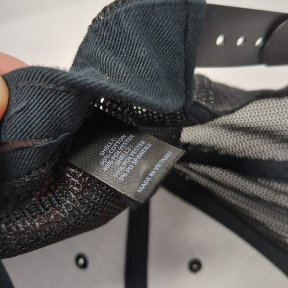 Richardson Snapback Trucker Hat Black One Size Adjustable Embroidered Mesh Back - Picture 10 of 10